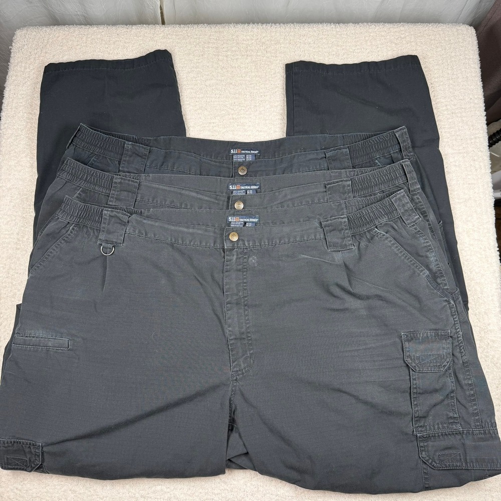 5.11 Tactical Series Mens Size 50‎ Lot of 3 Cargo Pants Black Ripstop Utility